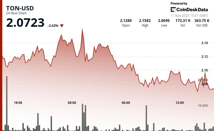 Toncoin下跌至2.07美元关键支撑位,抛售压力不断上升